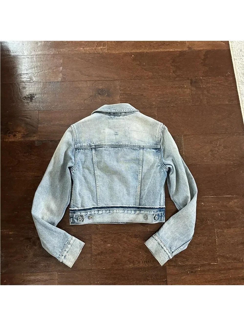 ALLSAINTS Distressed Denim Jacket Blue size-Small EUC - Picture 12 of 15